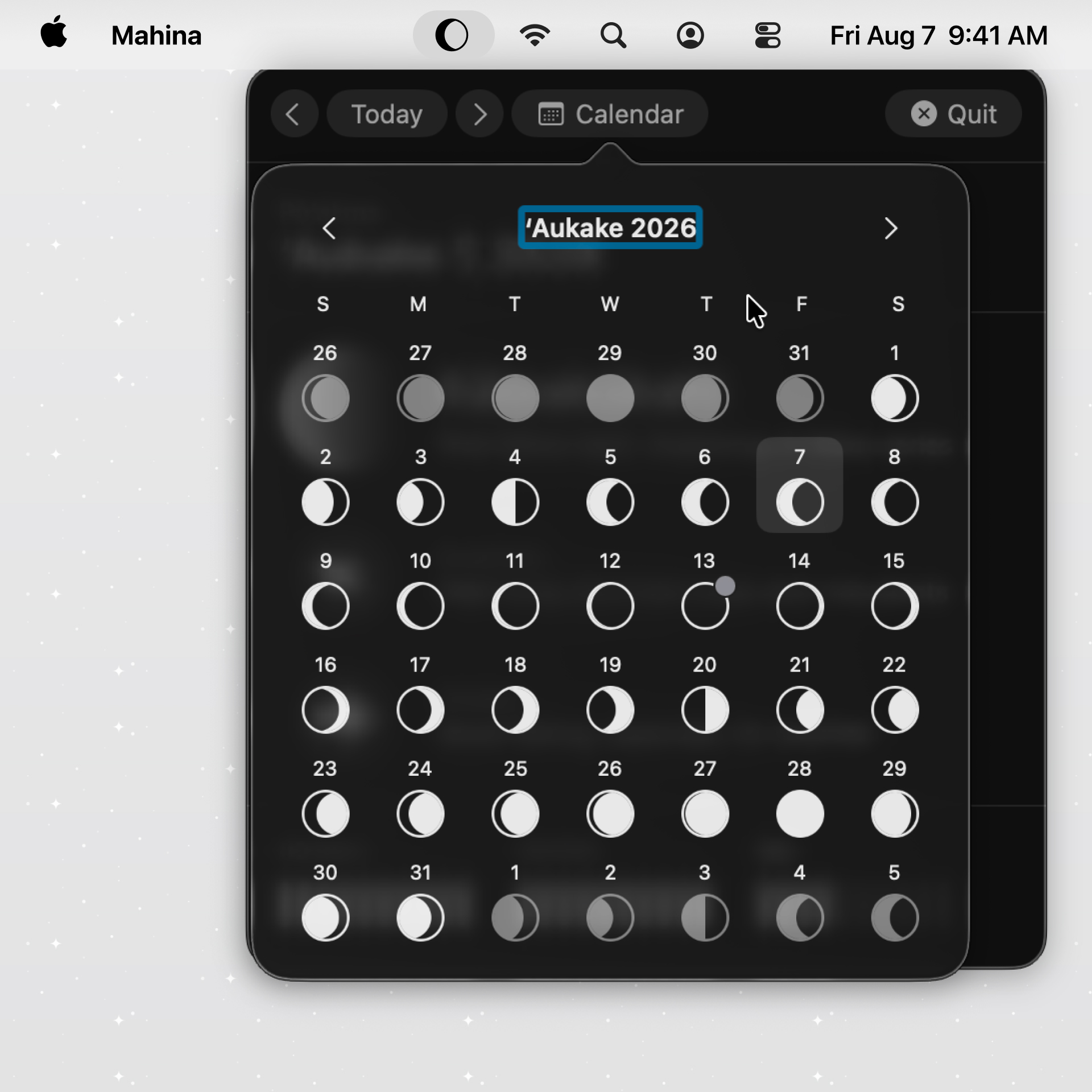 Calendar date selection